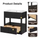 30 Inch Bathroom Vanity with Sink Top, Bathroom Cabinet with Open Storage Shelf and Two Drawers, One Package, Black (Old Sku:WF311619AAP) 30 Inch Bathroom Vanity with Sink Top, Bathroom Cabinet with Open Storage Shelf and Two Drawers, One Package, Black (Old Sku:WF311619AAP)