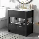 30 Inch Bathroom Vanity with Sink Top, Bathroom Cabinet with Open Storage Shelf and Two Drawers, One Package, Black (Old Sku:WF311619AAP) 30 Inch Bathroom Vanity with Sink Top, Bathroom Cabinet with Open Storage Shelf and Two Drawers, One Package, Black (Old Sku:WF311619AAP)