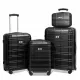 Luggage Sets ABS+PC Hardshell 4pcs Luggage Hardside Lightweight Durable Suitcase sets Spinner Wheels Suitcase with TSA Lock (12/20/24/28),black Luggage Sets ABS+PC Hardshell 4pcs Luggage Hardside Lightweight Durable Suitcase sets Spinner Wheels Suitcase with TSA Lock (12/20/24/28),black