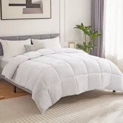 Bedding Polyester Comforter Duvet Insert, Quilted Comforter with Corner Tabs, Box Stitched Alternative Comforter with Ultra Soft Fiber Material, All Season Comforter Insert