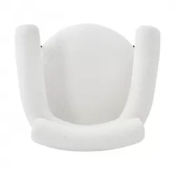 Upholstered Armchair Dining Chairs With Metal Legs (Set of 2),White