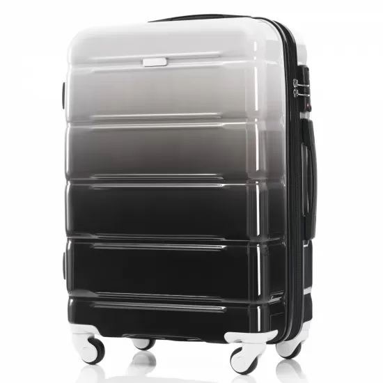 Luggage Set of 3, 20-inch with USB Port, Airline Certified Carry-on Luggage with Cup Holder, ABS+PC Hard Shell Luggage with Spinner Wheels, black Luggage Set of 3, 20-inch with USB Port, Airline Certified Carry-on Luggage with Cup Holder, ABS+PC Hard Shell Luggage with Spinner Wheels, black