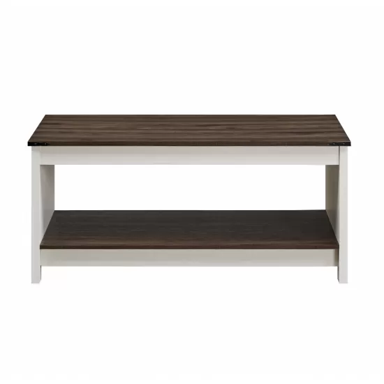 Coffee table, farmhouse coffee table with storage space, rural wooden cocktail table, rectangular coffee table, suitable for living room, semi open storage compartment, Coffee table, farmhouse coffee table with storage space, rural wooden cocktail table, rectangular coffee table, suitable for living room, semi open storage compartment,