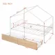 Full Size Metal House Bed with Two Drawers, White Full Size Metal House Bed with Two Drawers, White