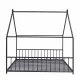 Full Size Metal House Bed, Black Full Size Metal House Bed, Black