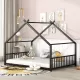 Full Size Metal House Bed, Black Full Size Metal House Bed, Black