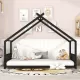 Full Size Metal House Bed, Black Full Size Metal House Bed, Black