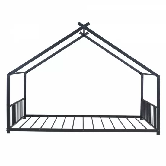 Full Size Metal House Bed, Black Full Size Metal House Bed, Black