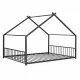 Full Size Metal House Bed, Black Full Size Metal House Bed, Black