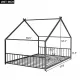 Full Size Metal House Bed, Black Full Size Metal House Bed, Black