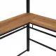 Full Size Metal Loft Bed with 3 Layers of Shelves and L-shaped Desk, Black Full Size Metal Loft Bed with 3 Layers of Shelves and L-shaped Desk, Black