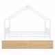 Full Size Metal House Bed with Two Drawers, White Full Size Metal House Bed with Two Drawers, White