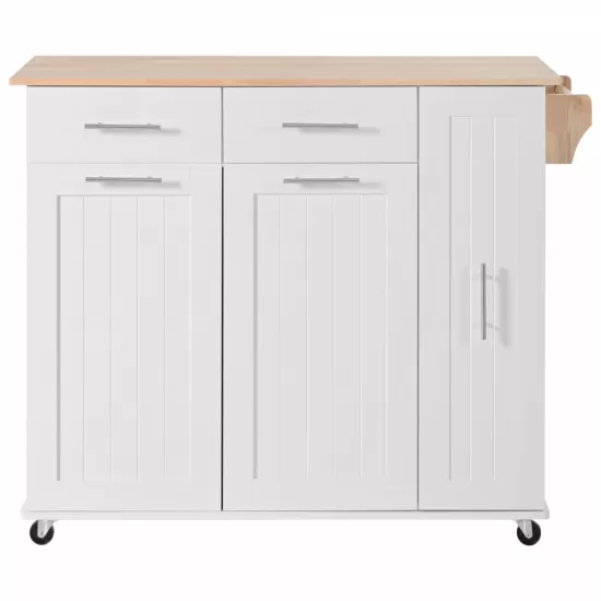 K&K Kitchen Island with Drop Leaf, Kitchen Storage Cart with 3 Tier Pull Out Cabinet Organizer, Internal Storage Rack, Rolling Kitchen Cart on Wheels with Towel Rack, 2 Drawers, for Kitchen, White K&K Kitchen Island with Drop Leaf, Kitchen Storage Cart with 3 Tier Pull Out Cabinet Organizer, Internal Storage Rack, Rolling Kitchen Cart on Wheels with Towel Rack, 2 Drawers, for Kitchen, White