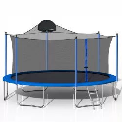 14FT Trampoline for Adults & Kids with Basketball Hoop, Outdoor Trampolines w/Ladder and Safety Enclosure Net for Kids and Adults 14FT Trampoline for Adults & Kids with Basketball Hoop, Outdoor Trampolines w/Ladder and Safety Enclosure Net for Kids and Adults