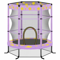 55 Inch Kids Trampoline with Safety Enclosure Net, 4.5FT Outdoor Indoor Trampoline for Kids (Purple) 55 Inch Kids Trampoline with Safety Enclosure Net, 4.5FT Outdoor Indoor Trampoline for Kids (Purple)