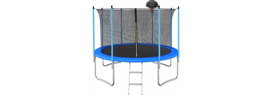10 FT Trampoline with Safety Net and Basketball Hoop – Fun and Safe Outdoor Activity 10 FT Trampoline with Safety Net and Basketball Hoop – Fun and Safe Outdoor Activity