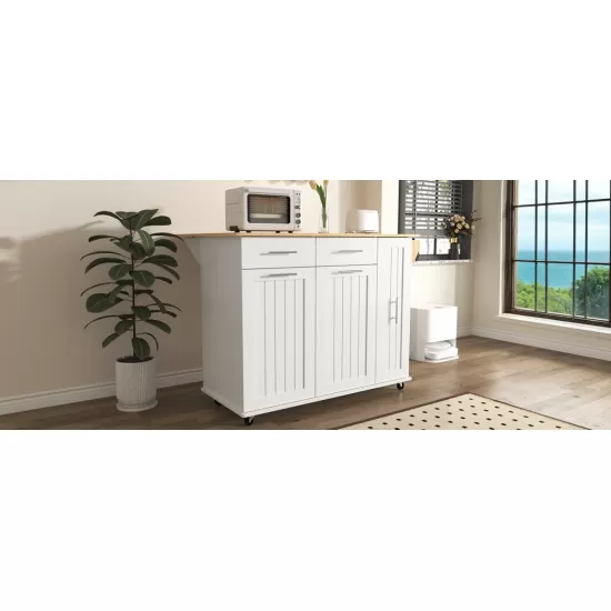 K&K Kitchen Island with Drop Leaf, Kitchen Storage Cart with 3 Tier Pull Out Cabinet Organizer, Internal Storage Rack, Rolling Kitchen Cart on Wheels with Towel Rack, 2 Drawers, for Kitchen, White K&K Kitchen Island with Drop Leaf, Kitchen Storage Cart with 3 Tier Pull Out Cabinet Organizer, Internal Storage Rack, Rolling Kitchen Cart on Wheels with Towel Rack, 2 Drawers, for Kitchen, White