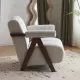 Mid Century Modern Accent Chair with Solid Wood Frame, Upholstered Living Room Chairs with Thick Cushion, Comfy Tufted Arm Chair for Bedroom, Living Room, Velvet, Ivory Mid Century Modern Accent Chair with Solid Wood Frame, Upholstered Living Room Chairs with Thick Cushion, Comfy Tufted Arm Chair for Bedroom, Living Room, Velvet, Ivory