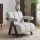 Mid Century Modern Accent Chair with Solid Wood Frame, Upholstered Living Room Chairs with Thick Cushion, Comfy Tufted Arm Chair for Bedroom, Living Room, Velvet, Ivory Mid Century Modern Accent Chair with Solid Wood Frame, Upholstered Living Room Chairs with Thick Cushion, Comfy Tufted Arm Chair for Bedroom, Living Room, Velvet, Ivory