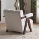Mid Century Modern Accent Chair with Solid Wood Frame, Upholstered Living Room Chairs with Thick Cushion, Comfy Tufted Arm Chair for Bedroom, Living Room, Velvet, Ivory Mid Century Modern Accent Chair with Solid Wood Frame, Upholstered Living Room Chairs with Thick Cushion, Comfy Tufted Arm Chair for Bedroom, Living Room, Velvet, Ivory