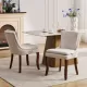 Modern Dining Chairs Set of 2,Double-layer Cushioned Chenille fabric Upholstered Accent Side Leisure Chairs with Mid Back and Curved Solid Wood Legs for Living Room/Dining Room-Beige Modern Dining Chairs Set of 2,Double-layer Cushioned Chenille fabric Upholstered Accent Side Leisure Chairs with Mid Back and Curved Solid Wood Legs for Living Room/Dining Room-Beige