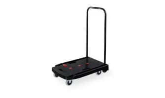 The Ultimate Capacity Black Plastic Steel Body Foldable Platform Trolley Push Hand Cart for Heavy-Duty Use