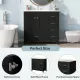 36 Inch Black Bathroom Vanity with Ceramic Sink Combo, Abundant Storage Cabinet -2 Soft close doors and 5 drawers 36 Inch Black Bathroom Vanity with Ceramic Sink Combo, Abundant Storage Cabinet -2 Soft close doors and 5 drawers