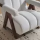 Mid Century Modern Accent Chair with Solid Wood Frame, Upholstered Living Room Chairs with Thick Cushion, Comfy Tufted Arm Chair for Bedroom, Living Room, Velvet, Ivory Mid Century Modern Accent Chair with Solid Wood Frame, Upholstered Living Room Chairs with Thick Cushion, Comfy Tufted Arm Chair for Bedroom, Living Room, Velvet, Ivory