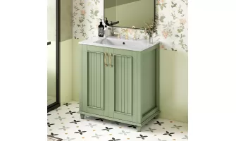   

30 Inch Bathroom Vanity with Resin Sink: Stylish and Functional Freestanding Storage Solution
