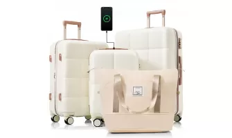   

4-Piece Luggage Set with USB Port and Expandable ABS Hard Shell – Stylish and Durable Travel Companion