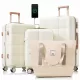 Luggage Sets 4 Piece, 20-inch with USB Port, Expandable ABS Durable Suitcase with Travel Bag, Cup Holder, ABS Hard Shell Luggage with Spinner Wheels, beige Luggage Sets 4 Piece, 20-inch with USB Port, Expandable ABS Durable Suitcase with Travel Bag, Cup Holder, ABS Hard Shell Luggage with Spinner Wheels, beige