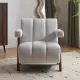 Mid Century Modern Accent Chair with Solid Wood Frame, Upholstered Living Room Chairs with Thick Cushion, Comfy Tufted Arm Chair for Bedroom, Living Room, Velvet, Ivory Mid Century Modern Accent Chair with Solid Wood Frame, Upholstered Living Room Chairs with Thick Cushion, Comfy Tufted Arm Chair for Bedroom, Living Room, Velvet, Ivory