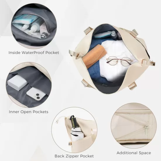 Luggage Sets 4 Piece, 20-inch with USB Port, Expandable ABS Durable Suitcase with Travel Bag, Cup Holder, ABS Hard Shell Luggage with Spinner Wheels, beige Luggage Sets 4 Piece, 20-inch with USB Port, Expandable ABS Durable Suitcase with Travel Bag, Cup Holder, ABS Hard Shell Luggage with Spinner Wheels, beige