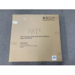 27.56'' Round Nesting Coffee Table Set of 2, Circular Nesting End Table Set, Round Marble Tabletop, and Sturdy Metal Base for Living Room, bedroom, Black 27.56'' Round Nesting Coffee Table Set of 2, Circular Nesting End Table Set, Round Marble Tabletop, and Sturdy Metal Base for Living Room, bedroom, Black