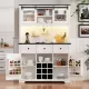 K&K 71 Inch Farmhosue Pantry Bar Cabinet with Internal Storage Rack,Kitchen Cabinet with Hutch,Sliding Door,Power Outlet,Pegboard,Wine & Glasses Rack,3 Drawers,Rustic Coffee Bar Storage Cabinet,White Oak K&K 71 Inch Farmhosue Pantry Bar Cabinet with Internal Storage Rack,Kitchen Cabinet with Hutch,Sliding Door,Power Outlet,Pegboard,Wine & Glasses Rack,3 Drawers,Rustic Coffee Bar Storage Cabinet,White Oak