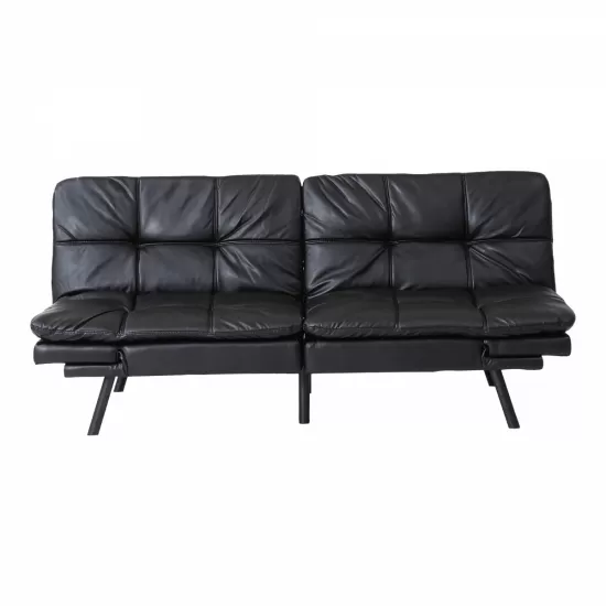 Futon Sofa Bed with Adjustable Backrests Sleeper Couch with Adjustable Armrests Convertible Sofa Couch Bed for Small Space Apartment Living Room Black Futon Sofa Bed with Adjustable Backrests Sleeper Couch with Adjustable Armrests Convertible Sofa Couch Bed for Small Space Apartment Living Room Black