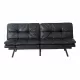 Futon Sofa Bed with Adjustable Backrests Sleeper Couch with Adjustable Armrests Convertible Sofa Couch Bed for Small Space Apartment Living Room Black Futon Sofa Bed with Adjustable Backrests Sleeper Couch with Adjustable Armrests Convertible Sofa Couch Bed for Small Space Apartment Living Room Black