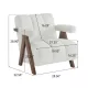 Mid Century Modern Accent Chair with Solid Wood Frame, Upholstered Living Room Chairs with Thick Cushion, Comfy Tufted Arm Chair for Bedroom, Living Room, Velvet, Ivory Mid Century Modern Accent Chair with Solid Wood Frame, Upholstered Living Room Chairs with Thick Cushion, Comfy Tufted Arm Chair for Bedroom, Living Room, Velvet, Ivory