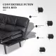 Futon Sofa Bed with Adjustable Backrests Sleeper Couch with Adjustable Armrests Convertible Sofa Couch Bed for Small Space Apartment Living Room Black Futon Sofa Bed with Adjustable Backrests Sleeper Couch with Adjustable Armrests Convertible Sofa Couch Bed for Small Space Apartment Living Room Black