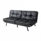 Futon Sofa Bed with Adjustable Backrests Sleeper Couch with Adjustable Armrests Convertible Sofa Couch Bed for Small Space Apartment Living Room Black Futon Sofa Bed with Adjustable Backrests Sleeper Couch with Adjustable Armrests Convertible Sofa Couch Bed for Small Space Apartment Living Room Black