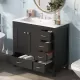 36 Inch Black Bathroom Vanity with Ceramic Sink Combo, Abundant Storage Cabinet -2 Soft close doors and 5 drawers 36 Inch Black Bathroom Vanity with Ceramic Sink Combo, Abundant Storage Cabinet -2 Soft close doors and 5 drawers