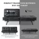 Futon Sofa Bed with Adjustable Backrests Sleeper Couch with Adjustable Armrests Convertible Sofa Couch Bed for Small Space Apartment Living Room Black Futon Sofa Bed with Adjustable Backrests Sleeper Couch with Adjustable Armrests Convertible Sofa Couch Bed for Small Space Apartment Living Room Black