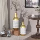 Floor Metal Vase Decorative Vintage Gold/White Metal Vase Set of 2 Rustic Distressed Finish Large Glazed Metal Vase for Home Decor Floor Metal Vase Decorative Vintage Gold/White Metal Vase Set of 2 Rustic Distressed Finish Large Glazed Metal Vase for Home Decor