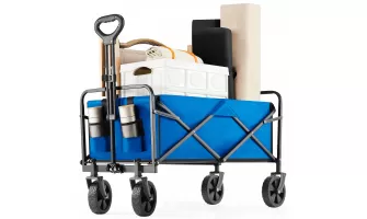 The Ultimate Folding Wagon Cart with Wheels: Compact, Convenient, and Stylish in Blue
