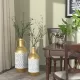 Floor Metal Vase Decorative Vintage Gold/White Metal Vase Set of 2 Rustic Distressed Finish Large Glazed Metal Vase for Home Decor Floor Metal Vase Decorative Vintage Gold/White Metal Vase Set of 2 Rustic Distressed Finish Large Glazed Metal Vase for Home Decor