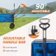 Folding Wagon Cart with Wheels, Foldable Grocery Cart,small,blue Folding Wagon Cart with Wheels, Foldable Grocery Cart,small,blue