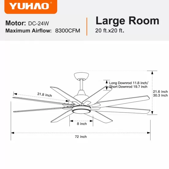 72 In Modern Integrated LED Lighting with Remote Control 72 In Modern Integrated LED Lighting with Remote Control