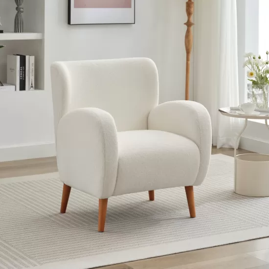 Mirod Modern Wing back Lounge Chair - Stylish Design, Soft Fabric, Solid Wood Legs, Easy Assembly, Durable Frame Mirod Modern Wing back Lounge Chair - Stylish Design, Soft Fabric, Solid Wood Legs, Easy Assembly, Durable Frame