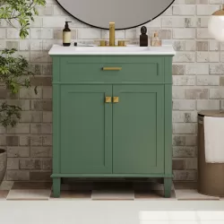 30-inch bathroom vanity with ceramic basin,  soft close door and adjustable shelves 30-inch bathroom vanity with ceramic basin,  soft close door and adjustable shelves