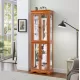 Lighted Glass Curio Display Cabinet,Display Cabinet,Glass Storage Cabinet Glass Wine cabinet Wood Frame Toy Display for Living Room, Kitchen, Pantry light bulb included OAK Lighted Glass Curio Display Cabinet,Display Cabinet,Glass Storage Cabinet Glass Wine cabinet Wood Frame Toy Display for Living Room, Kitchen, Pantry light bulb included OAK